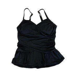 Jantzen Womens Tankini Swim Top 8 Black Padded Swimwear Pool Beach Sexy